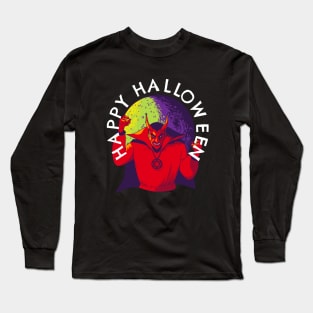 Happy Halloween Lucifer Devil in the Full Moon Long Sleeve T-Shirt